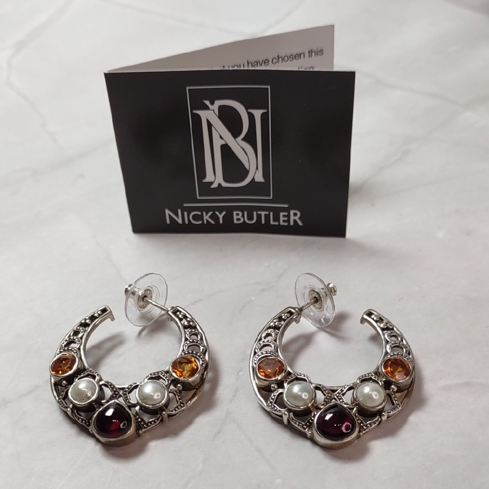 Nicky Butler Sterling Silver/Gemstone Earrings